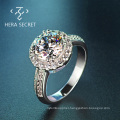 Cost-effective elegant round cut diamond  ring women jewelry with CVD CZ Moissanite
